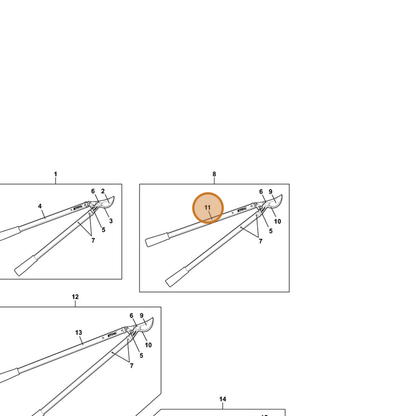 STIHL part 0000-882-4701 — IPL diagram snippet (6x zoom, amber highlight)