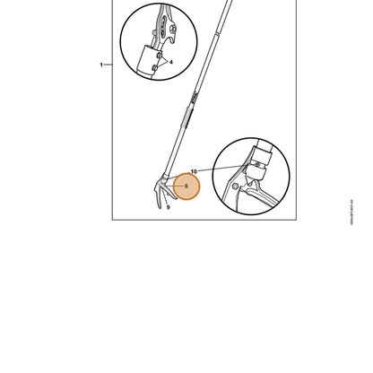 STIHL part 0000-882-4703 — IPL diagram snippet (6x zoom, amber highlight)