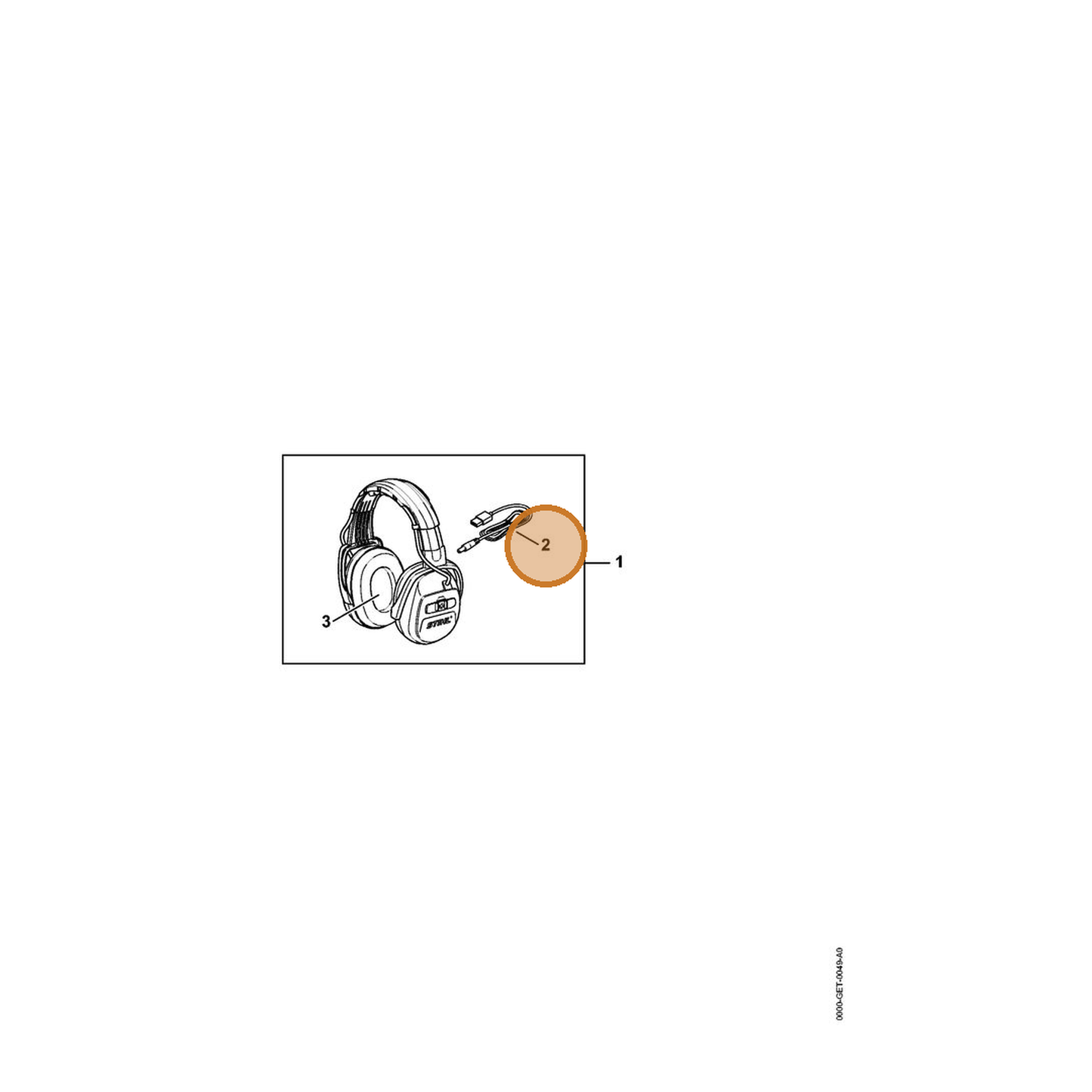 STIHL part 0000-889-8005 — IPL diagram snippet (6x zoom, amber highlight)