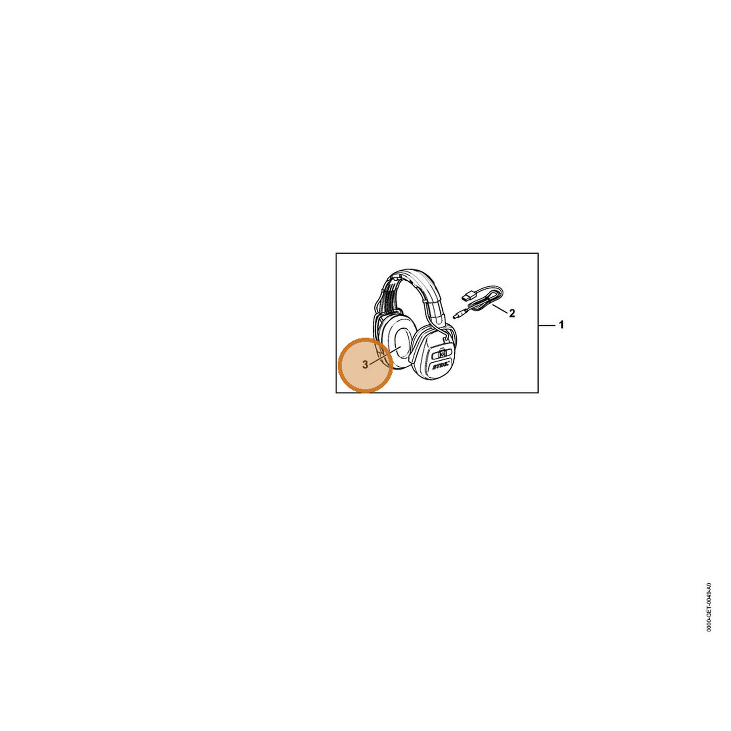 STIHL part 0000-889-9005 — IPL diagram snippet (6x zoom, amber highlight)