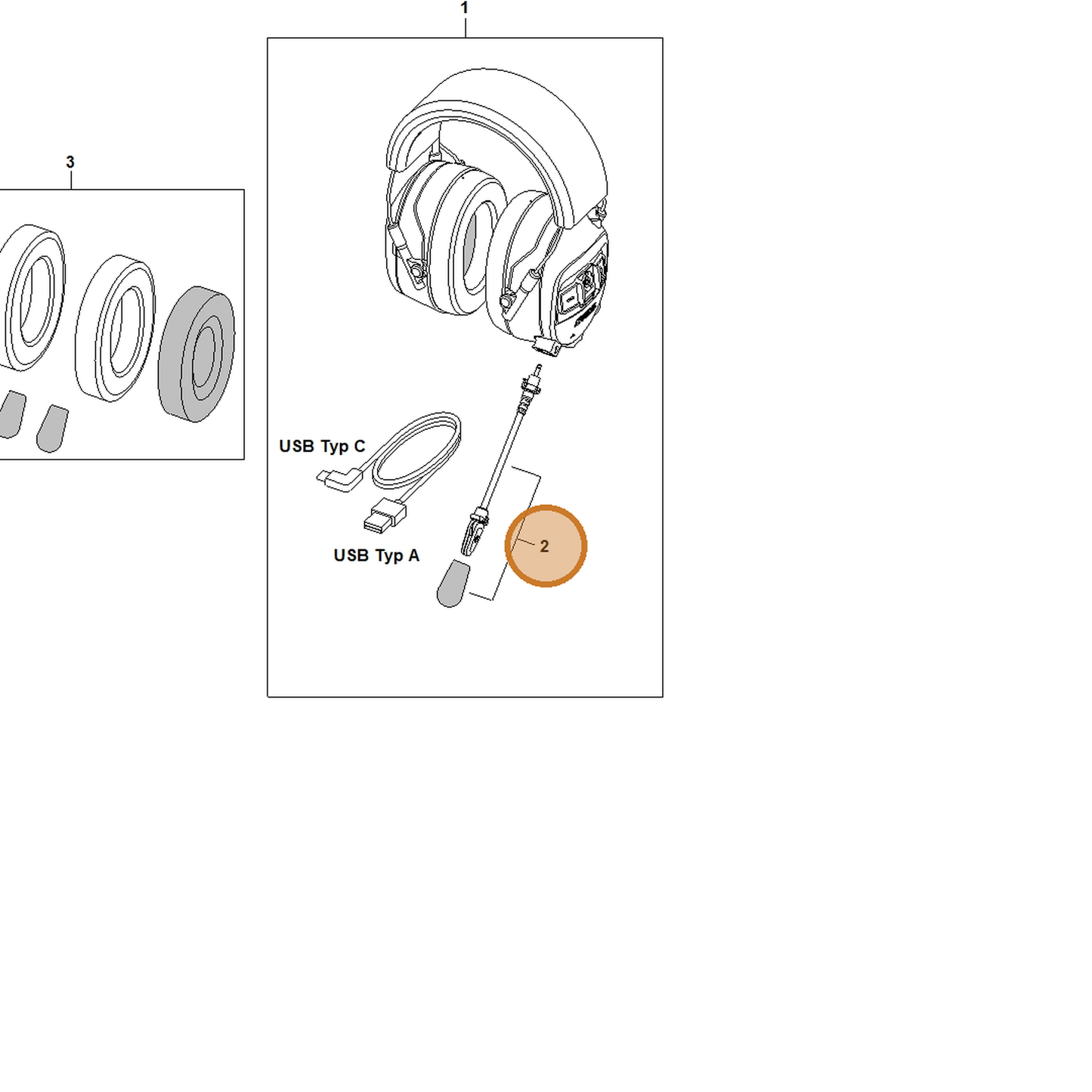 STIHL part 0000-889-9048 — IPL diagram snippet (6x zoom, amber highlight)