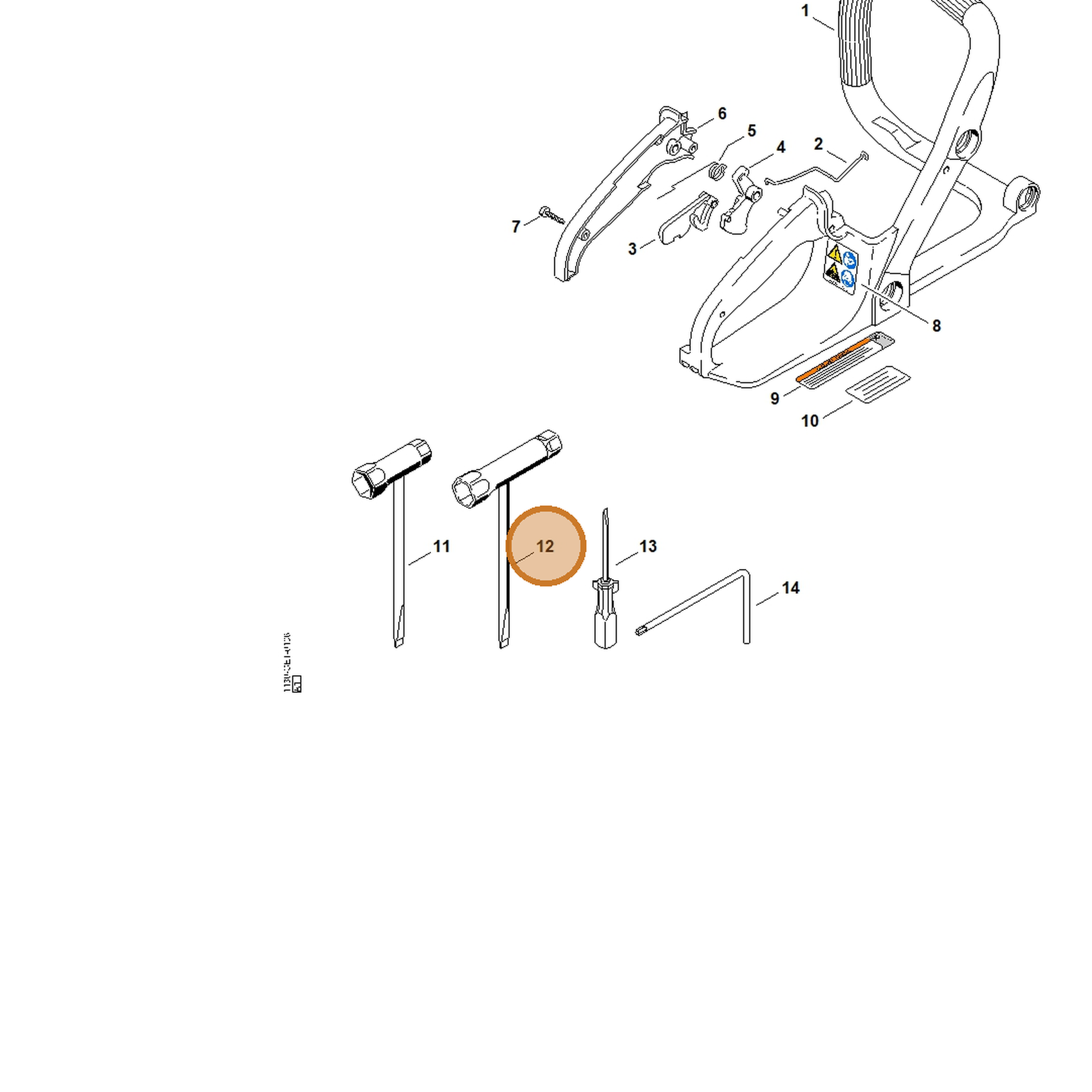 STIHL part 0000-890-3400 — IPL diagram snippet (6x zoom, amber highlight)