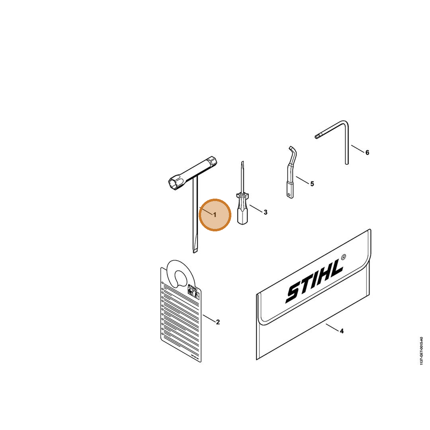 STIHL part 0000-890-3402 — IPL diagram snippet (6x zoom, amber highlight)