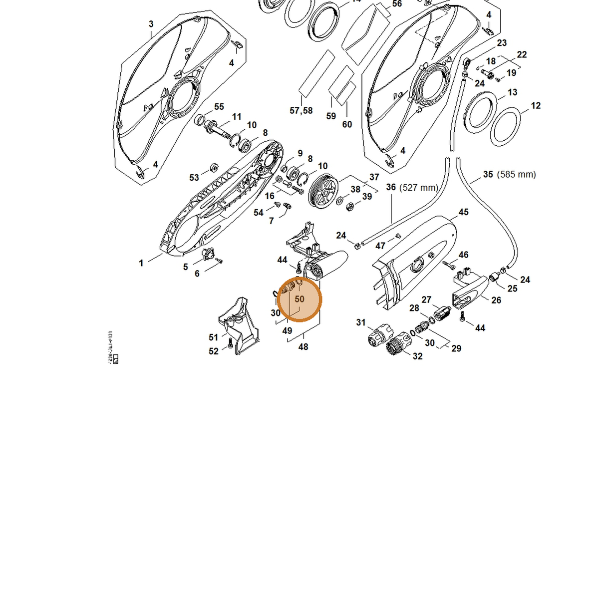 STIHL part 0000-894-3100 — IPL diagram snippet (6x zoom, amber highlight)