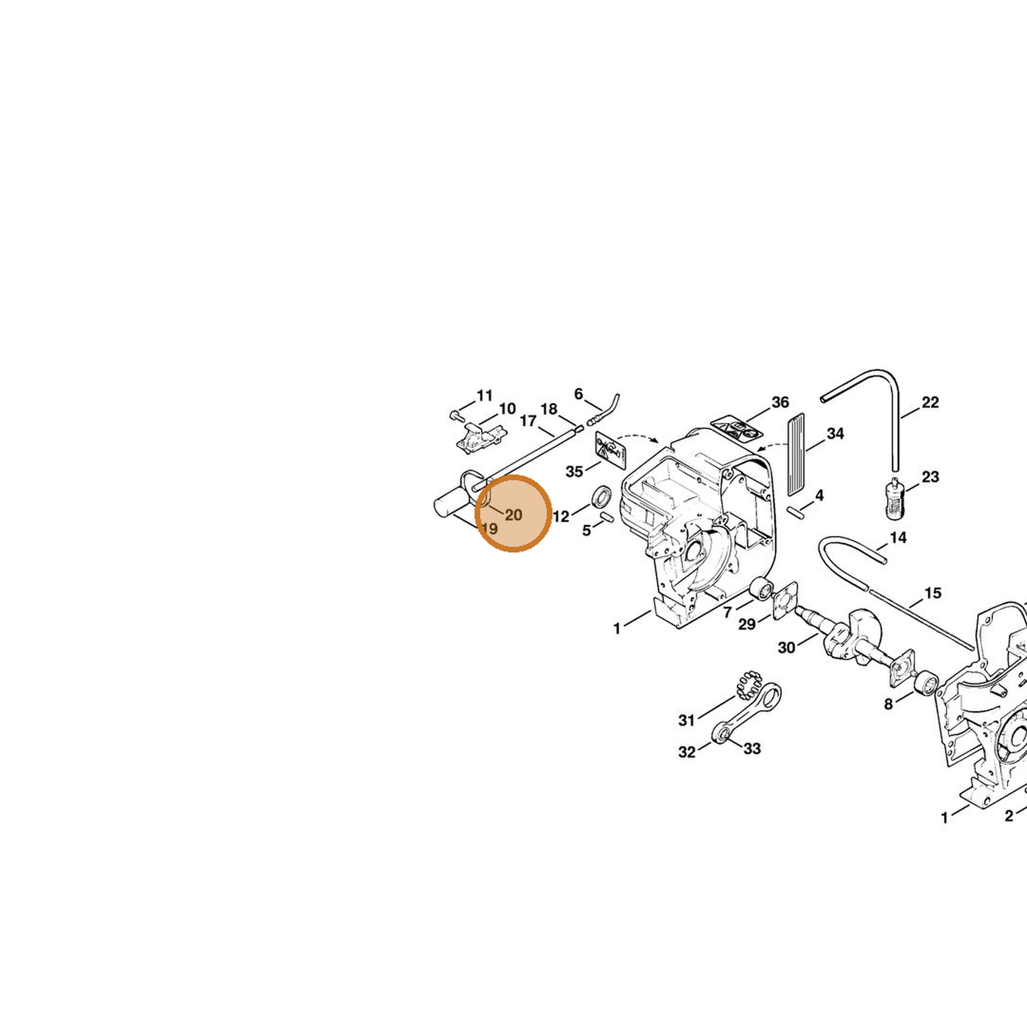 STIHL part 0000-903-1506 — IPL diagram snippet (6x zoom, amber highlight)