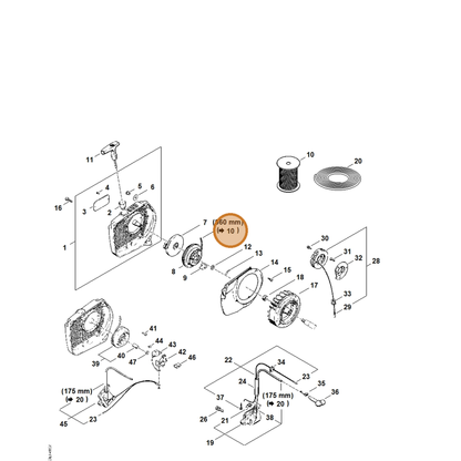 STIHL part 0000-930-2212 — IPL diagram snippet (6x zoom, amber highlight)