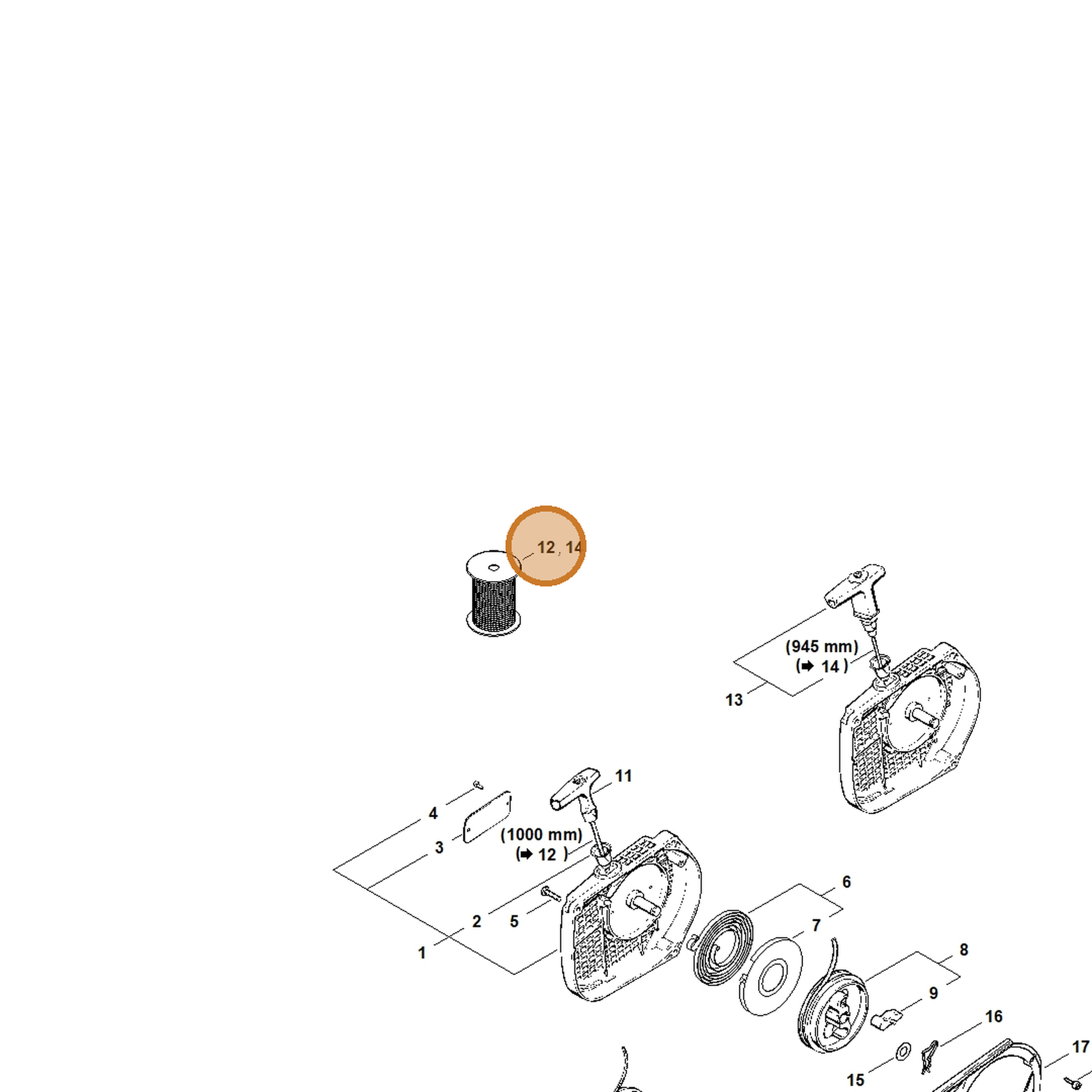 STIHL part 0000-930-2213 — IPL diagram snippet (6x zoom, amber highlight)