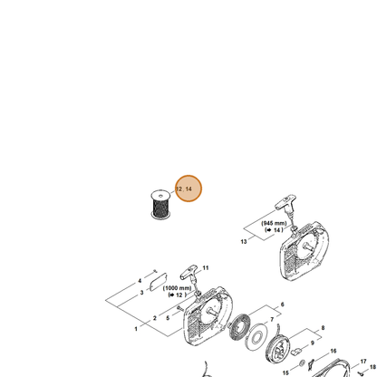 STIHL part 0000-930-2268 — IPL diagram snippet (6x zoom, amber highlight)