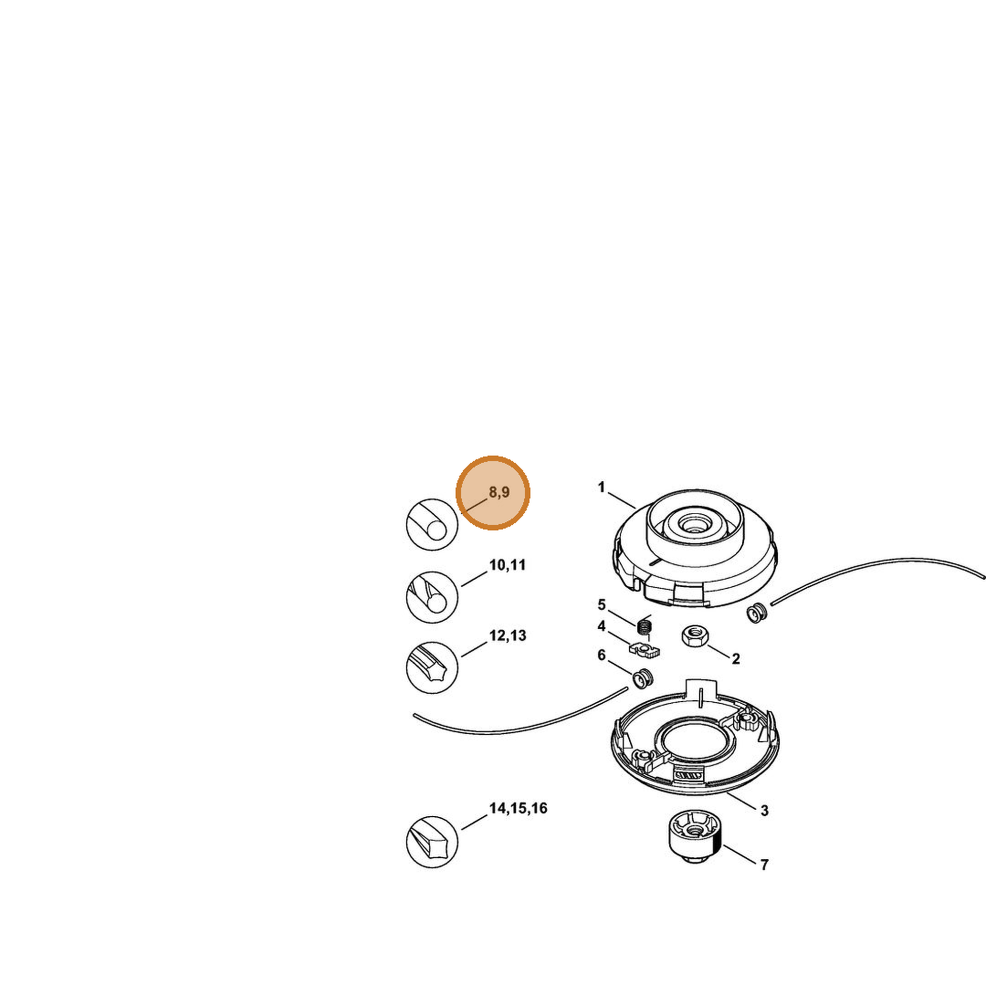 STIHL part 0000-930-2310 — IPL diagram snippet (6x zoom, amber highlight)