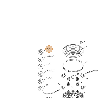 STIHL part 0000-930-3505 — IPL diagram snippet (6x zoom, amber highlight)