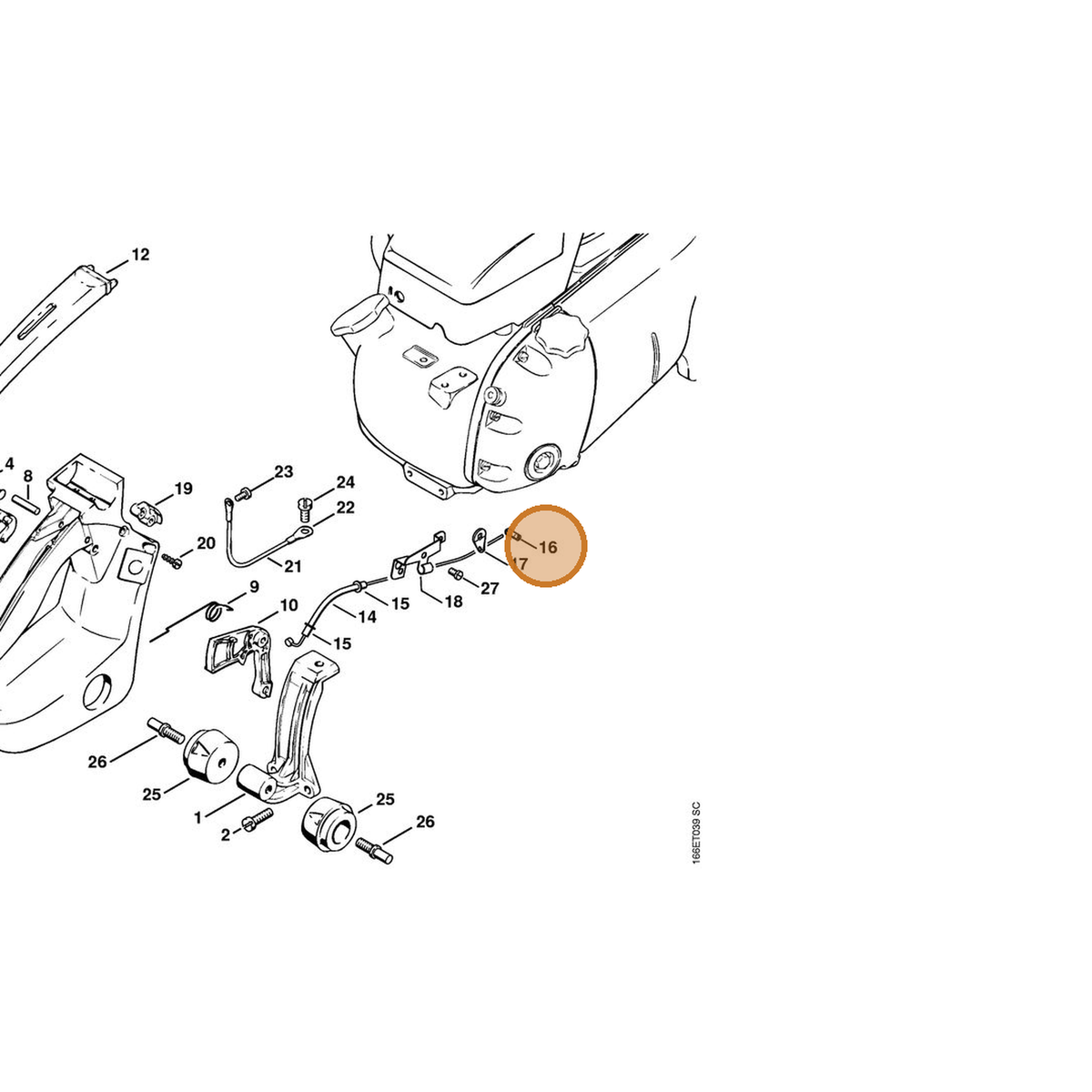 STIHL part 0000-937-3000 — IPL diagram snippet (6x zoom, amber highlight)