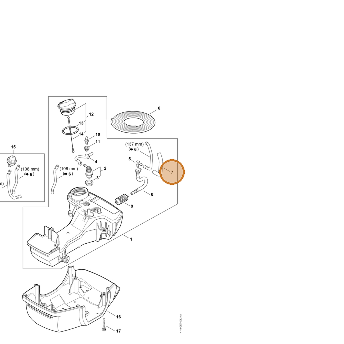 STIHL part 0000-937-4080 — IPL diagram snippet (6x zoom, amber highlight)