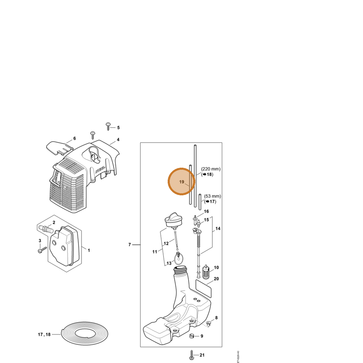 STIHL part 0000-937-4111 — IPL diagram snippet (6x zoom, amber highlight)