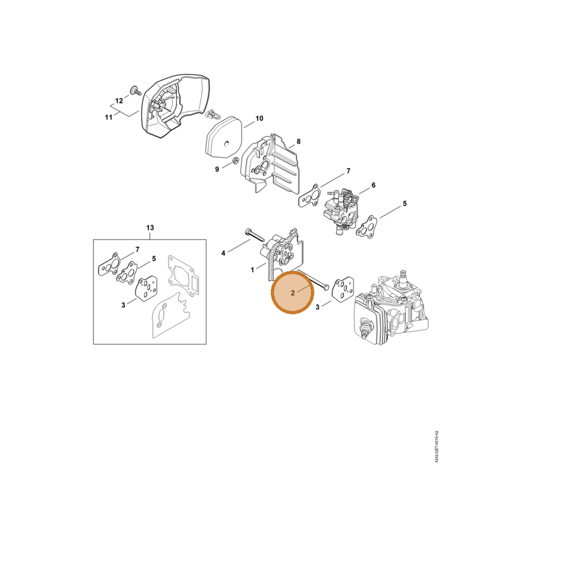 STIHL part 0000-951-0501 — IPL diagram snippet (6x zoom, amber highlight)