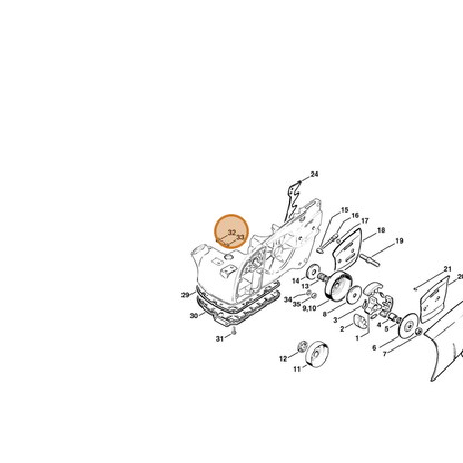 STIHL part 0000-951-0601 — IPL diagram snippet (6x zoom, amber highlight)