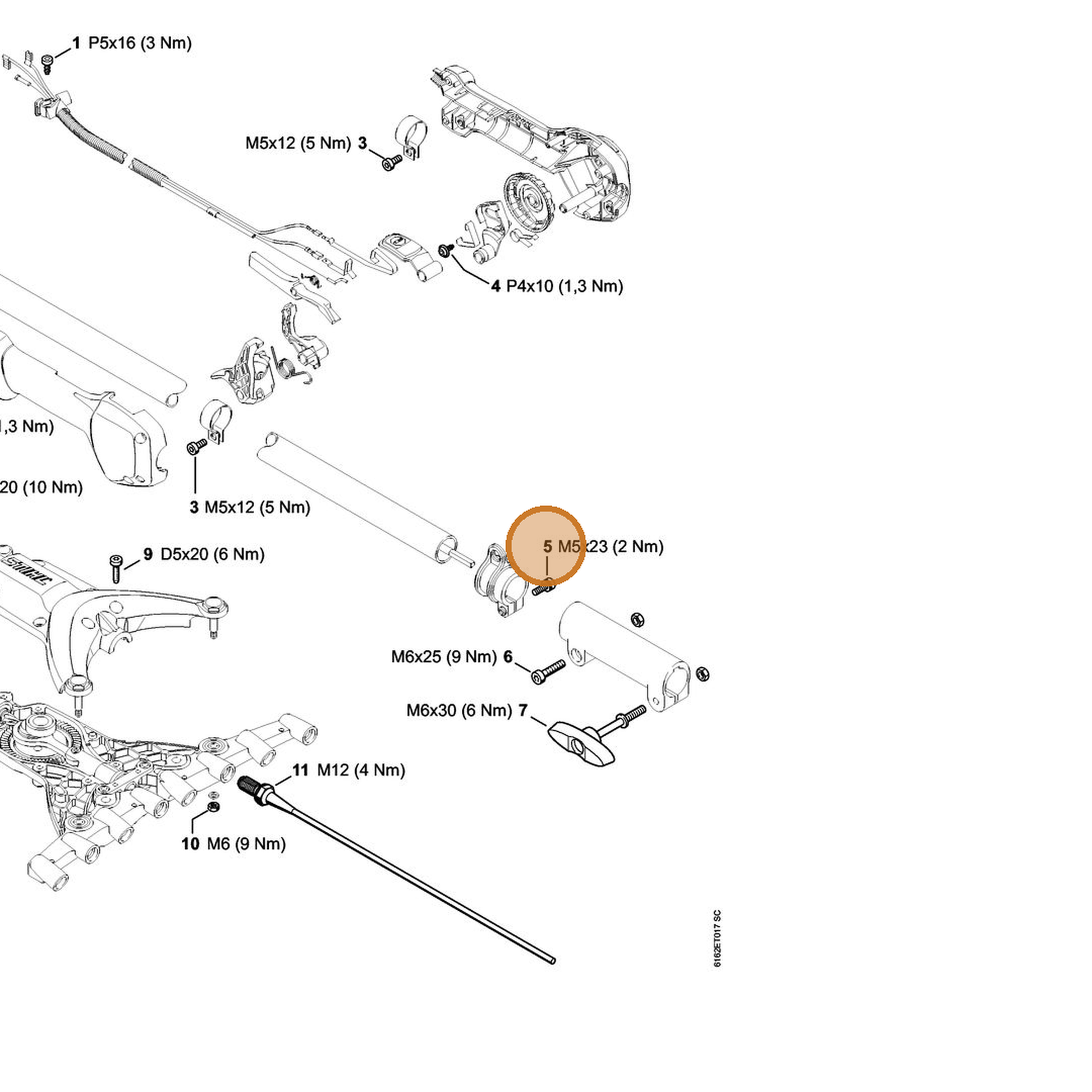 STIHL part 0000-951-1104 — IPL diagram snippet (6x zoom, amber highlight)