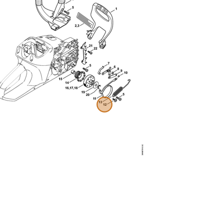 STIHL part 0000-951-1105 — IPL diagram snippet (6x zoom, amber highlight)