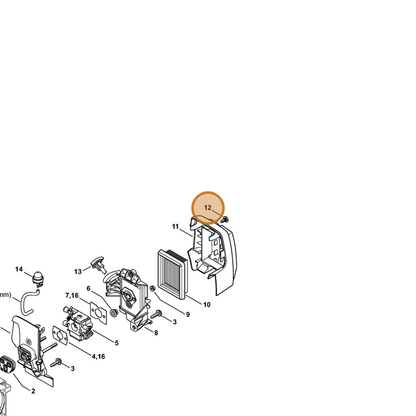 STIHL part 0000-951-1114 — IPL diagram snippet (6x zoom, amber highlight)