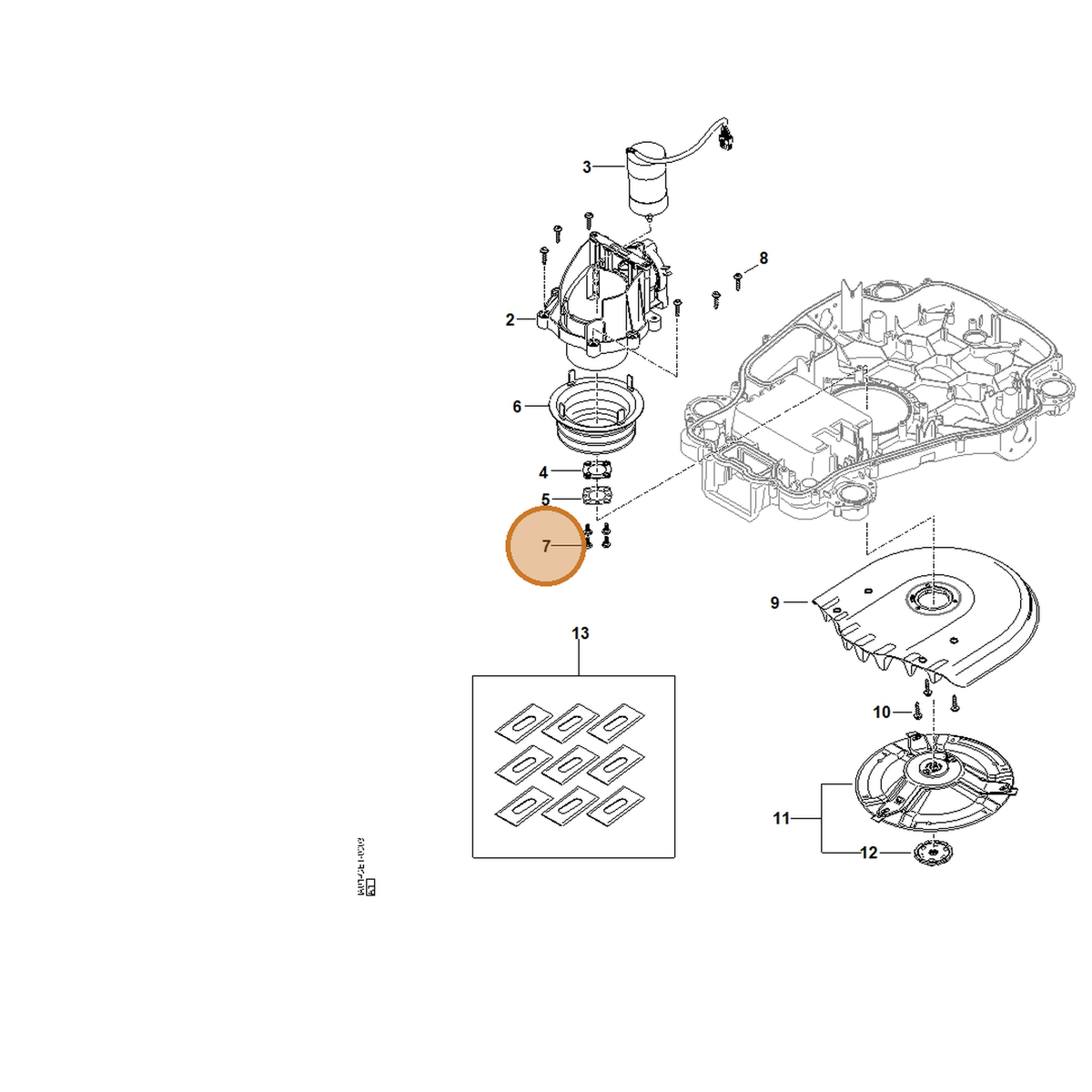 STIHL part 0000-951-1116 — IPL diagram snippet (6x zoom, amber highlight)