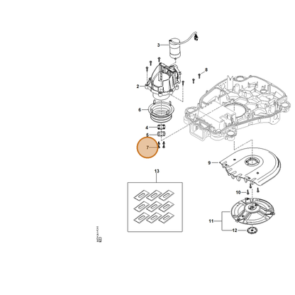 STIHL part 0000-951-1116 — IPL diagram snippet (6x zoom, amber highlight)