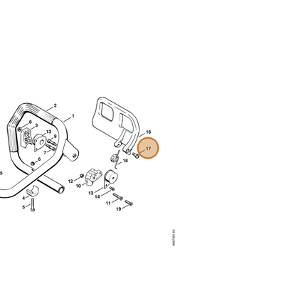 STIHL part 0000-951-2905 — IPL diagram snippet (6x zoom, amber highlight)