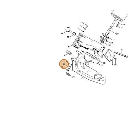 STIHL part 0000-951-6210 — IPL diagram snippet (6x zoom, amber highlight)