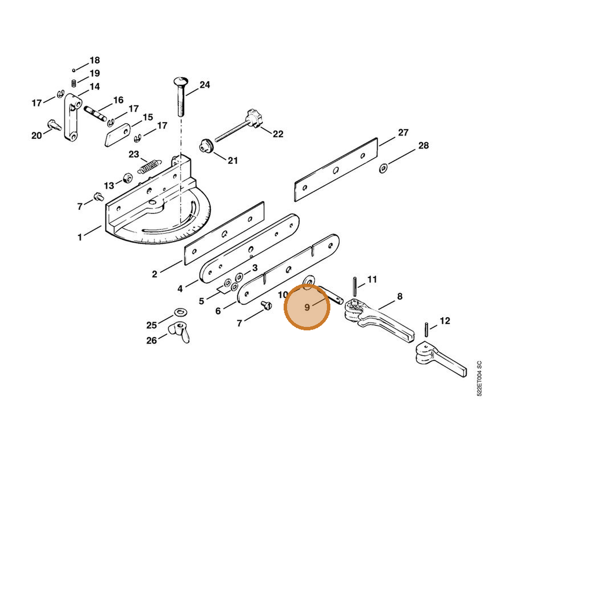 STIHL part 0000-951-6500 — IPL diagram snippet (6x zoom, amber highlight)