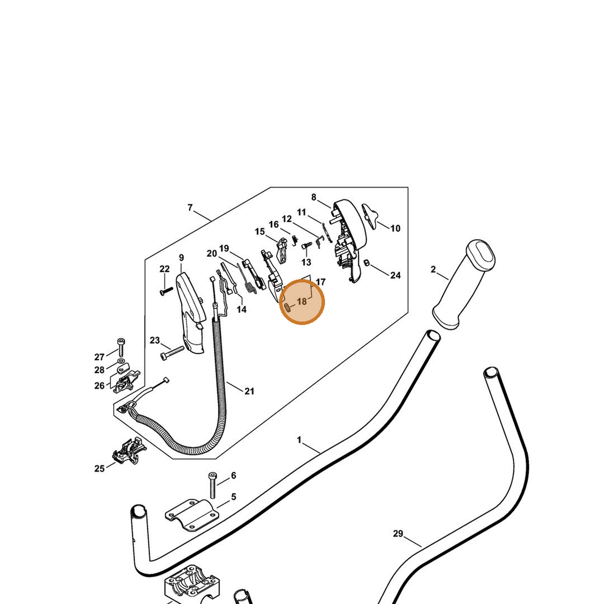 STIHL part 0000-953-0808 — IPL diagram snippet (6x zoom, amber highlight)