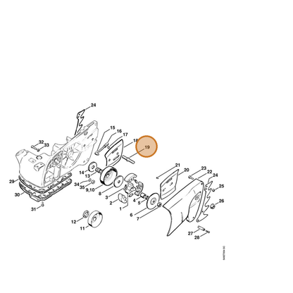 STIHL part 0000-953-6601 — IPL diagram snippet (6x zoom, amber highlight)