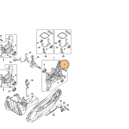 STIHL part 0000-953-6610 — IPL diagram snippet (6x zoom, amber highlight)