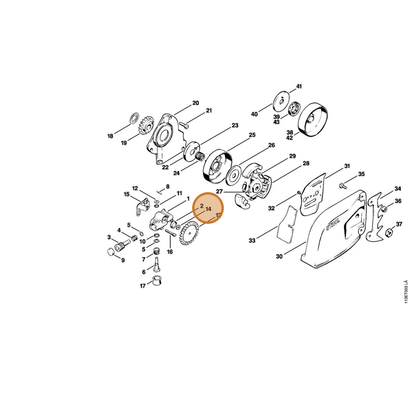 STIHL part 0000-958-0402 — IPL diagram snippet (6x zoom, amber highlight)