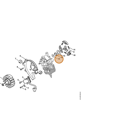 STIHL part 0000-958-0501 — IPL diagram snippet (6x zoom, amber highlight)