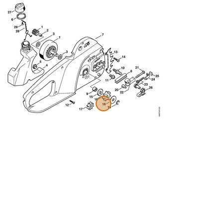 STIHL part 0000-958-0506 — IPL diagram snippet (6x zoom, amber highlight)