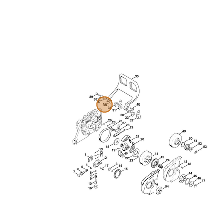 STIHL part 0000-958-0512 — IPL diagram snippet (6x zoom, amber highlight)