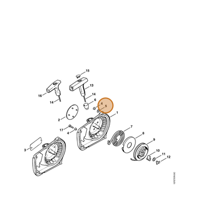 STIHL part 0000-958-0514 — IPL diagram snippet (6x zoom, amber highlight)