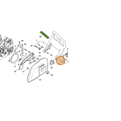 STIHL part 0000-958-0521 — IPL diagram snippet (6x zoom, amber highlight)