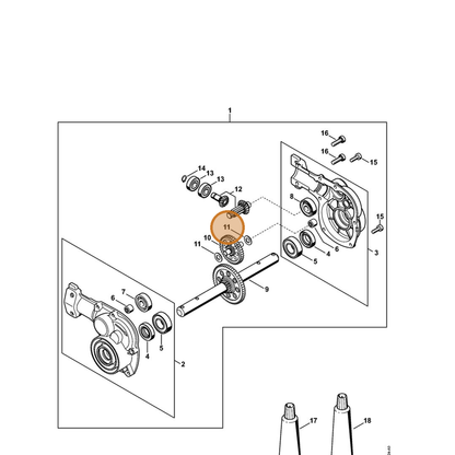STIHL part 0000-958-0531 — IPL diagram snippet (6x zoom, amber highlight)