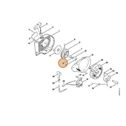 STIHL part 0000-958-0806 — IPL diagram snippet (6x zoom, amber highlight)