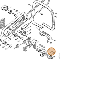 STIHL part 0000-958-0824 — IPL diagram snippet (6x zoom, amber highlight)