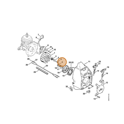 STIHL part 0000-958-0924 — IPL diagram snippet (6x zoom, amber highlight)