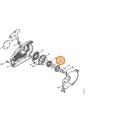 STIHL part 0000-958-1020 — IPL diagram snippet (6x zoom, amber highlight)