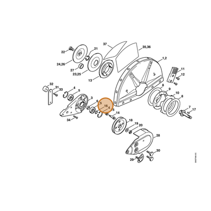 STIHL part 0000-958-1212 — IPL diagram snippet (6x zoom, amber highlight)