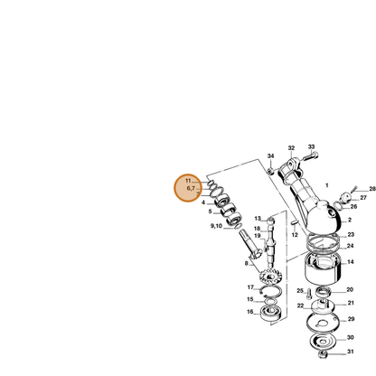 STIHL part 0000-958-1500 — IPL diagram snippet (6x zoom, amber highlight)