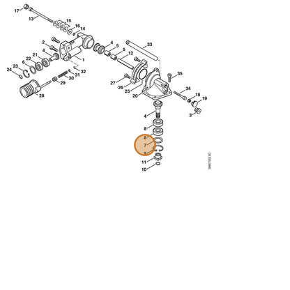 STIHL part 0000-958-2000 — IPL diagram snippet (6x zoom, amber highlight)