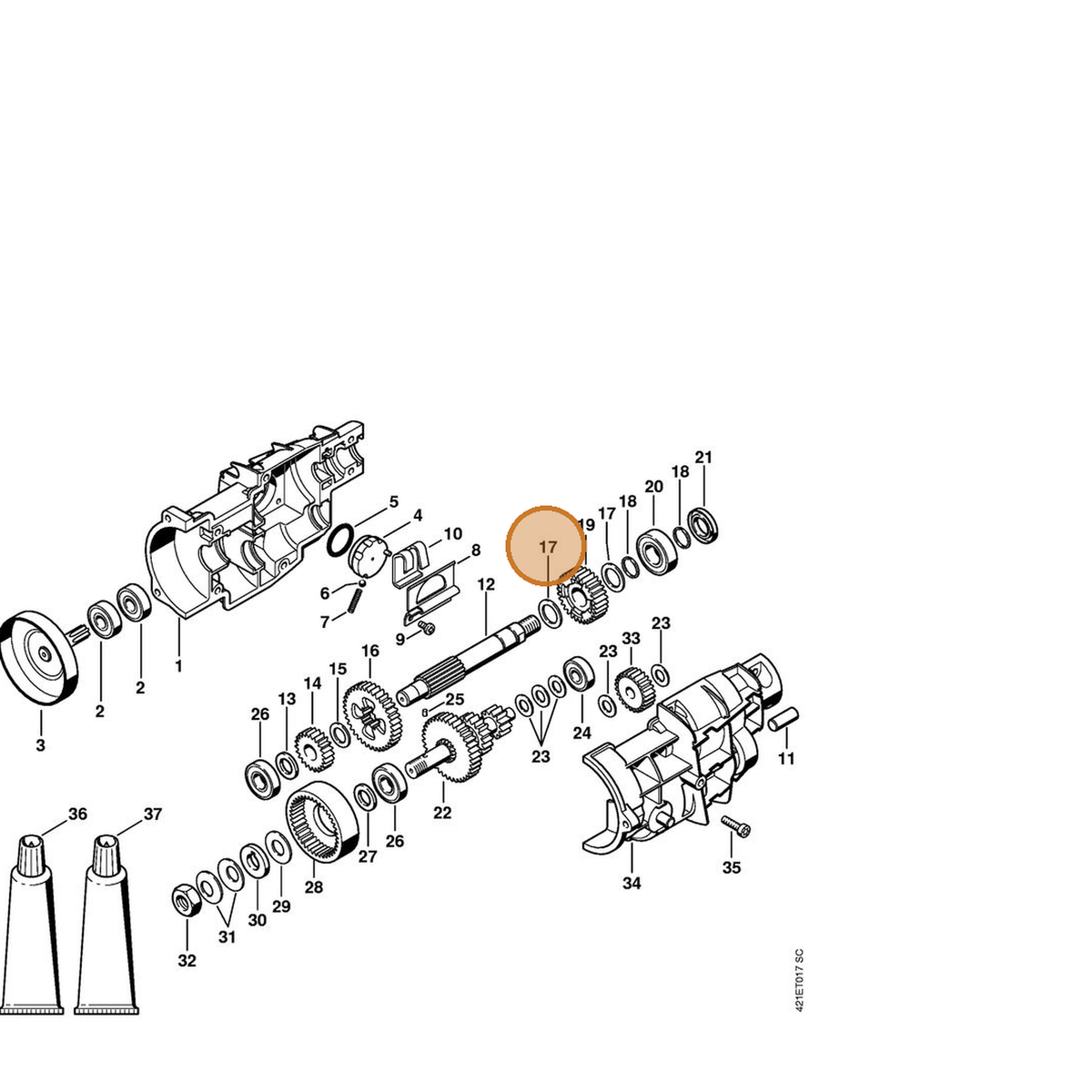 STIHL part 0000-958-6503 — IPL diagram snippet (6x zoom, amber highlight)