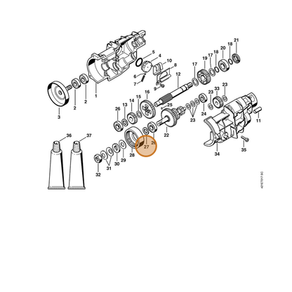 STIHL part 0000-958-6504 — IPL diagram snippet (6x zoom, amber highlight)