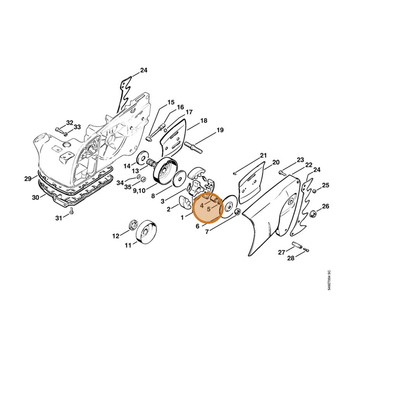STIHL part 0000-961-1200 — IPL diagram snippet (6x zoom, amber highlight)