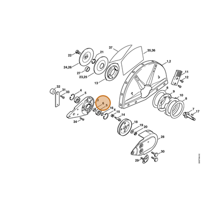 STIHL part 0000-961-1206 — IPL diagram snippet (6x zoom, amber highlight)