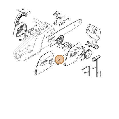 STIHL part 0000-961-1409 — IPL diagram snippet (6x zoom, amber highlight)
