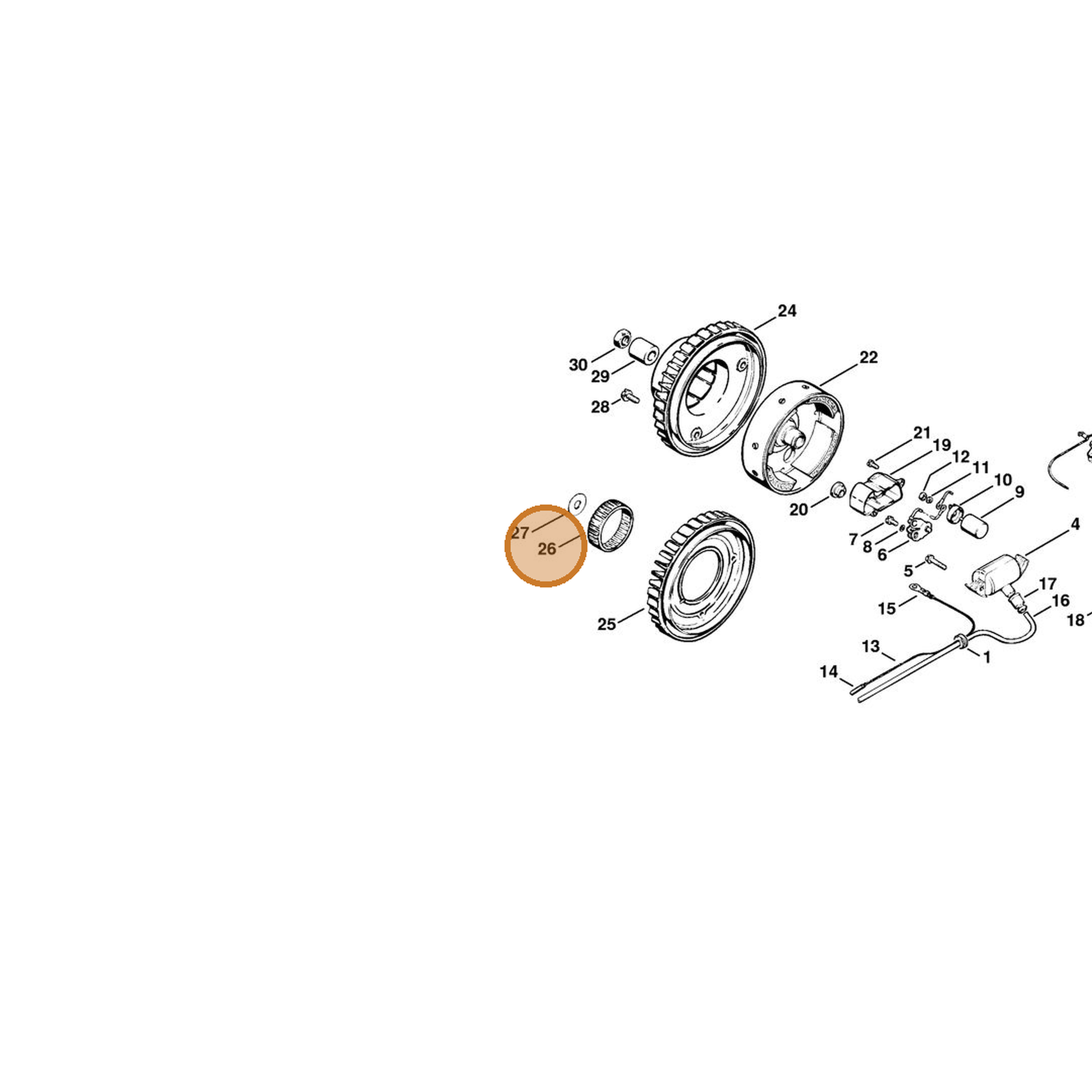 STIHL part 0000-961-5115 — IPL diagram snippet (6x zoom, amber highlight)